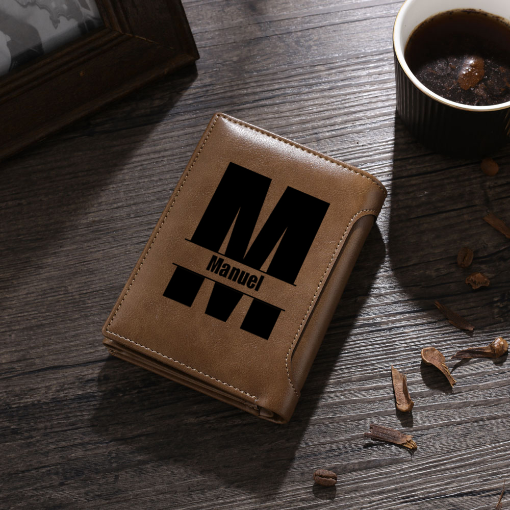 A papá-Cartera, billetera clásica puño con puño 2-9 nombres personalizados con letra | Lorajewel