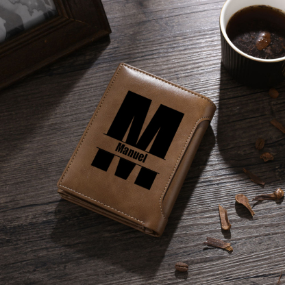 A papá-Cartera, billetera clásica puño con puño 2-9 nombres personalizados con letra | Lorajewel