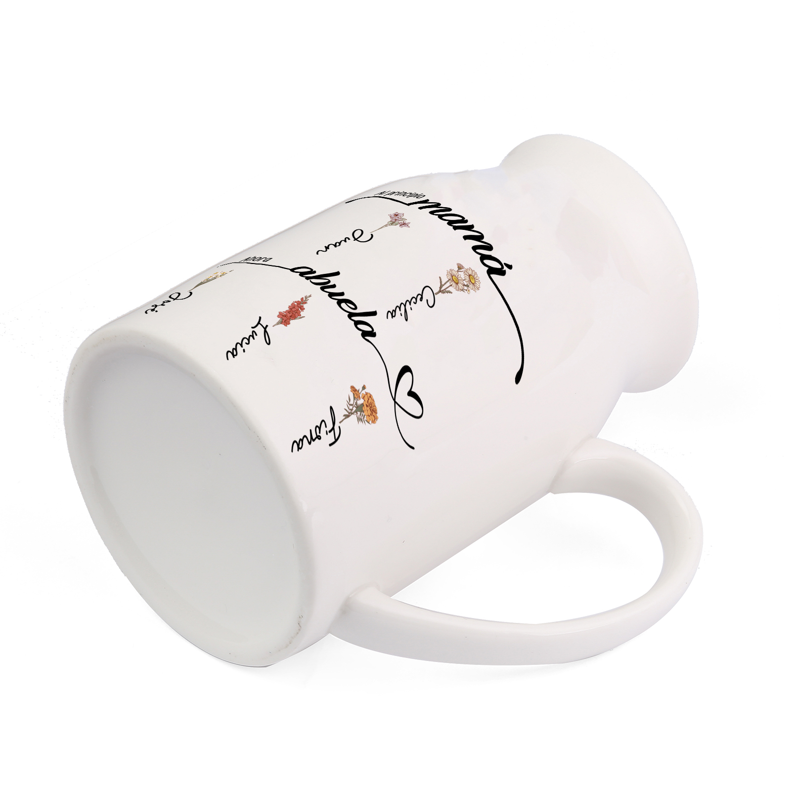 A mi abuela-Florero de cerámica 2-10 nombres y flores de nacimiento personalizados | Jessemade