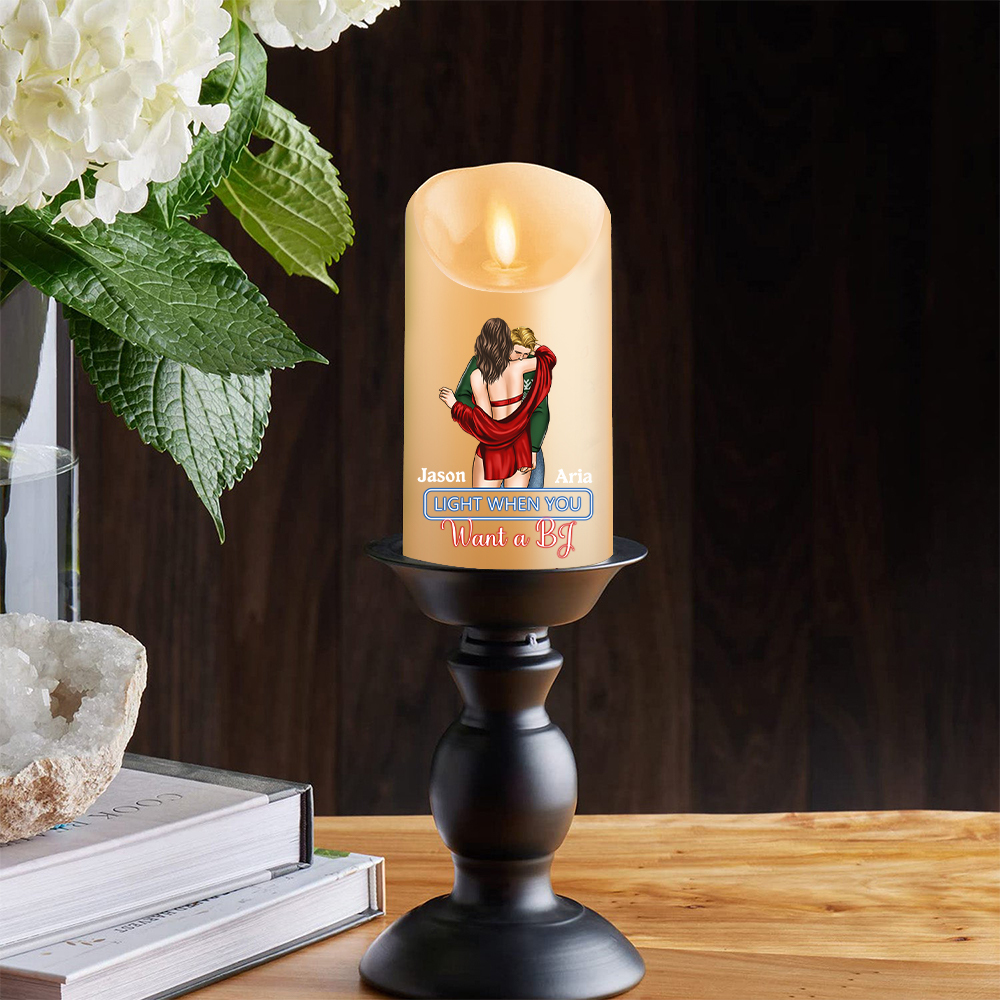 You Make The Season Bright Personalized Couple Custom LED Candle with 2 Names Romantic Gift For Him or He