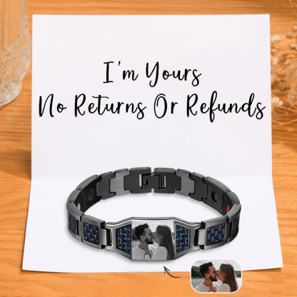 Personalized Men Bracelet Magnetic Custom Photo Bracelet for Him Valentine Gift