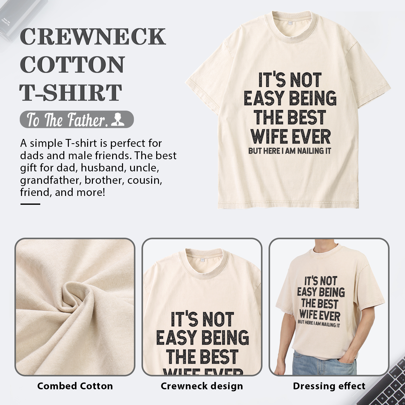 Personalized Couple White T-Shirts Its Not Easy Being the Best Husband or Wife Ever Valentines Day Gift