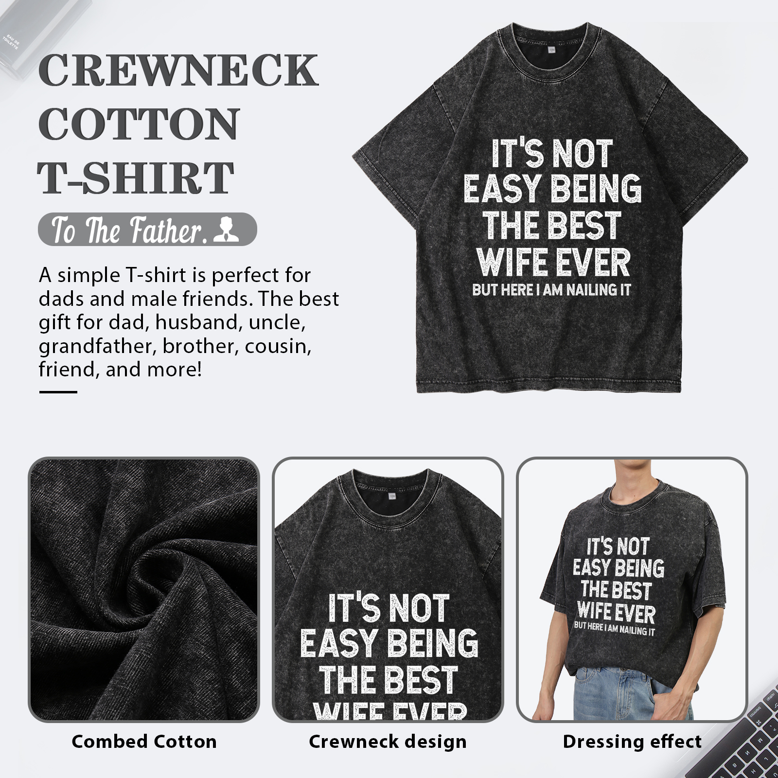 Personalized Couple Black T Shirts Its Not Easy Being the Best Husband Ever Valentines Day Gift