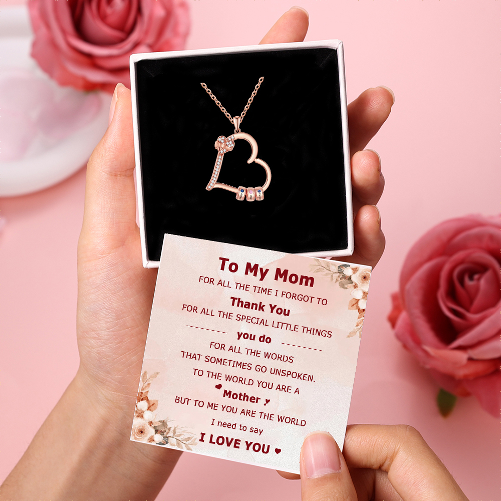 3 Names & 3 Birthstones Personalized Birthstone Necklace – Infinity Family Heart Charm Jewelry | Lorajewel