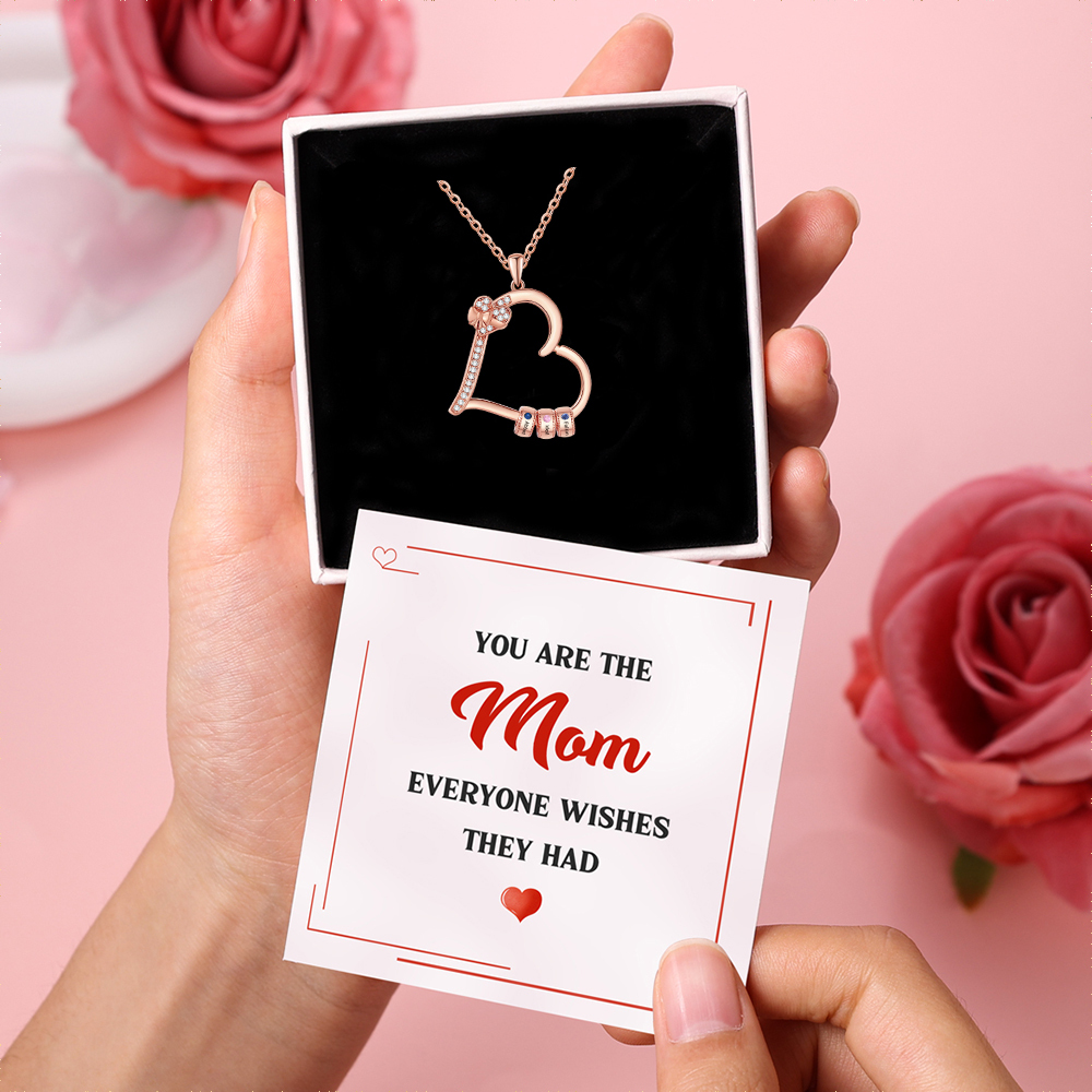 3 Names & 3 Birthstones Personalized Birthstone Necklace – Infinity Family Heart Charm Jewelry | Lorajewel