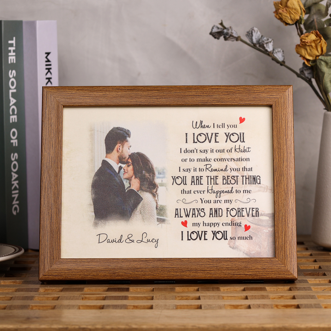 Personalized Photo Frame I Love You LED Light Shadow Box Couple Gifts