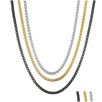 Box Chain Necklace for Men Women 23.6 Inch