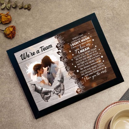 We're A Team Photo Frame for Couple Personalized LED Light Shadow Box
