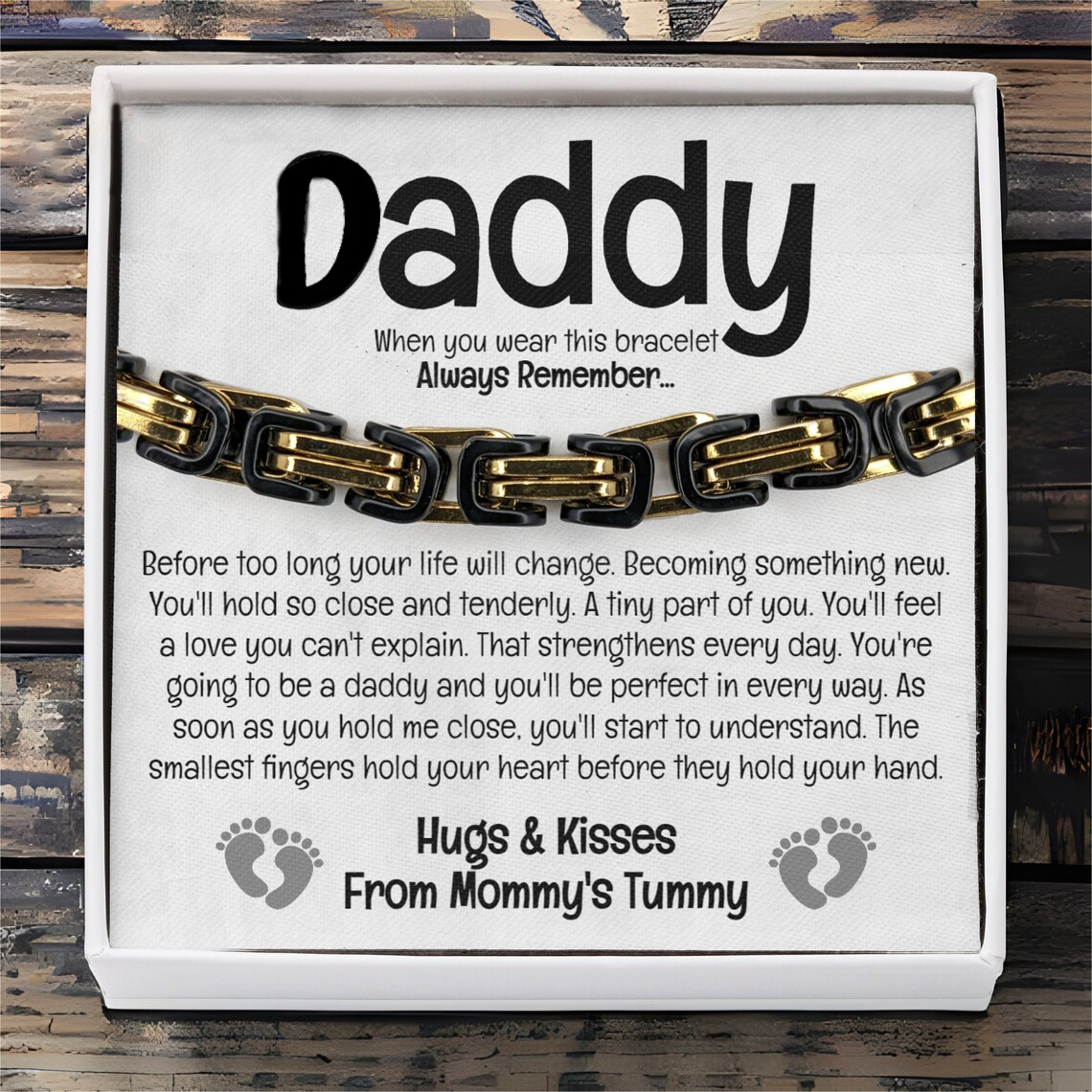 New Daddy Gifts Cuban Link Bracelet Stainless Steel Bracelet Sentimental Gifts First Father's Day