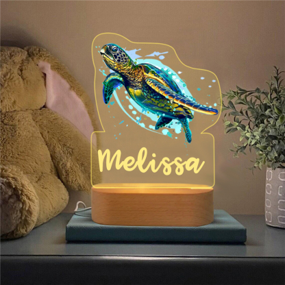 Personalized Turtle Night Light Custom Name  LED Lamp-Lorajewel