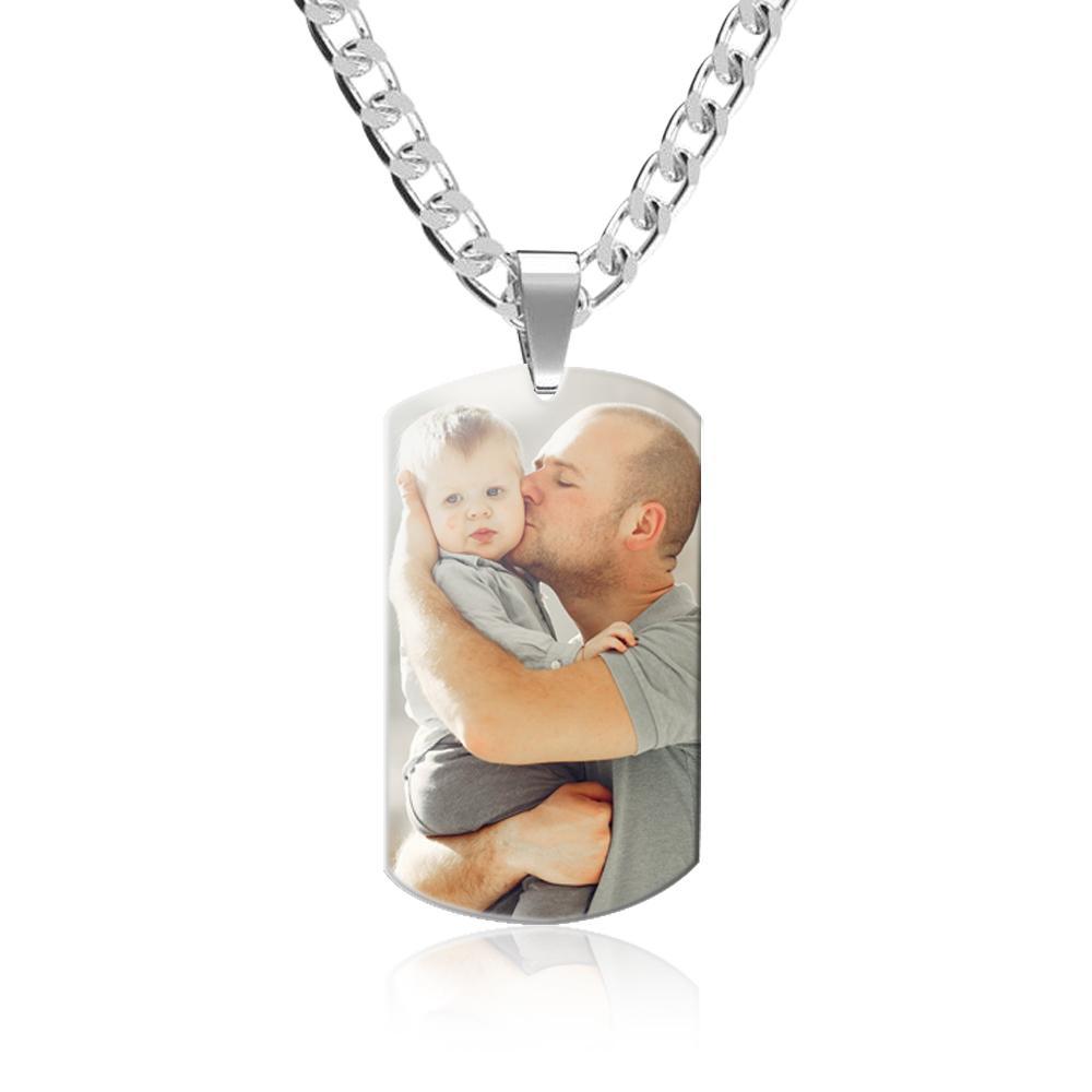 Custom Photo Tag Necklace Pendant Personalized with Engraving