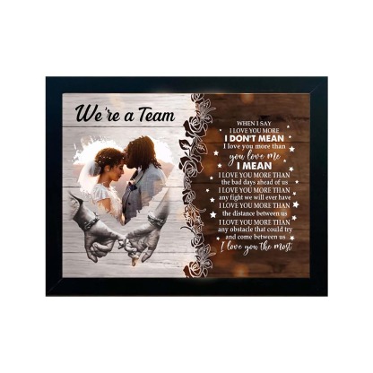 We're A Team Photo Frame for Couple Personalized LED Light Shadow Box