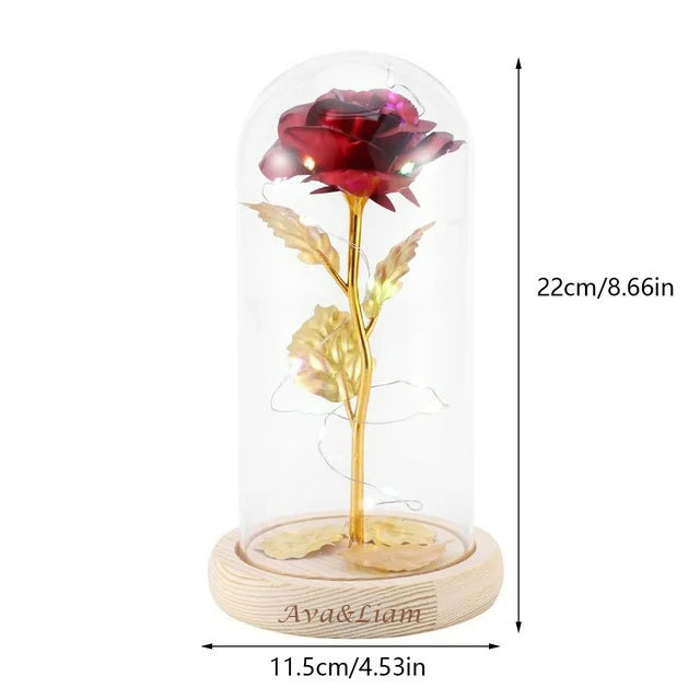 Enchanted Rose Night light Custom Text Eternity Rose LED Lamp Romantic Gift