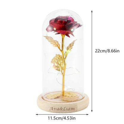 Enchanted Rose Night light Custom Text Eternity Rose LED Lamp Romantic Gift