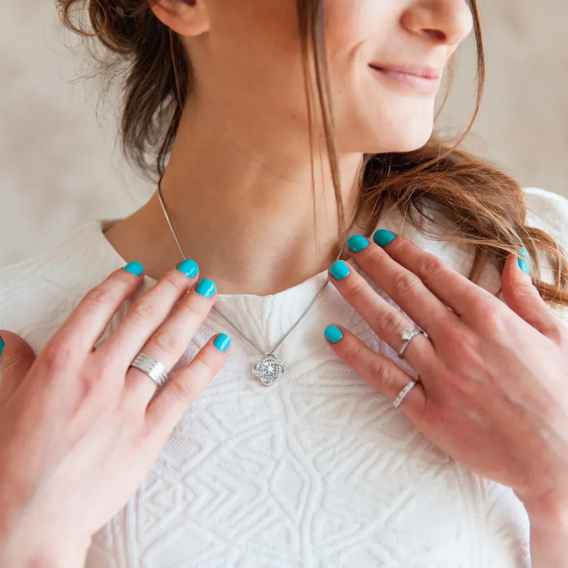 To Mother of Bride - S925 Love Knot Necklace "I Promise To Protect Her Heart" Wedding Gifts From Groom