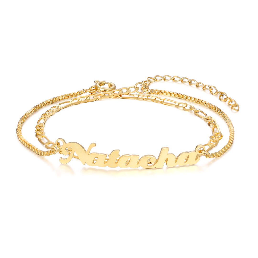 Personalized Name Anklet Double Layers Classic Anklet for Women