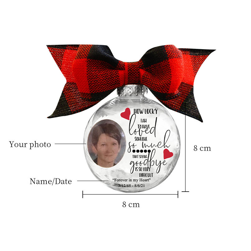 Personalized Photo Ball Ornament Forever in My Heart Memorial Ornament