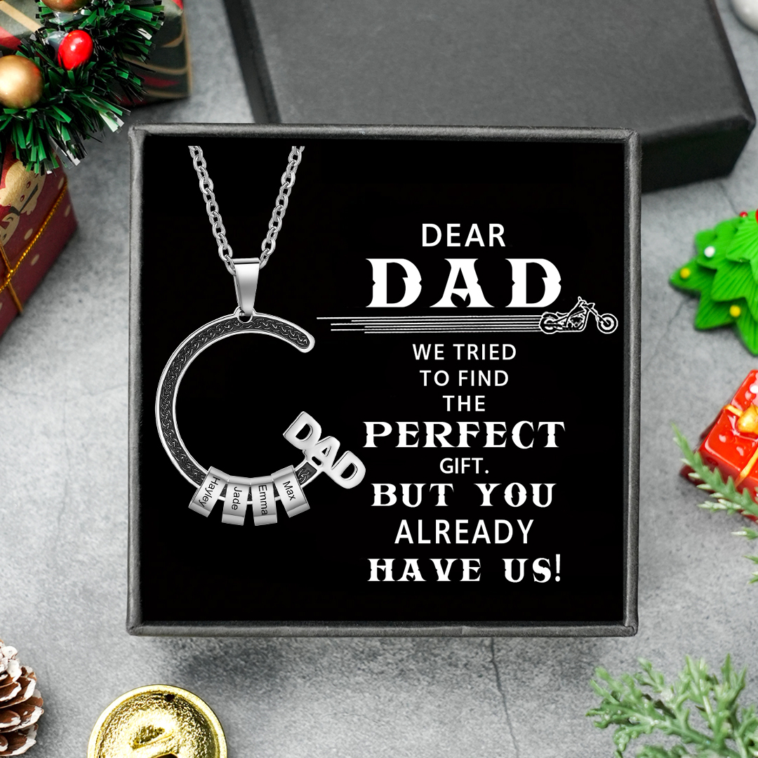 Personalized Dad Necklace Custom 1–6 Names Stainless Steel Gifts for Him