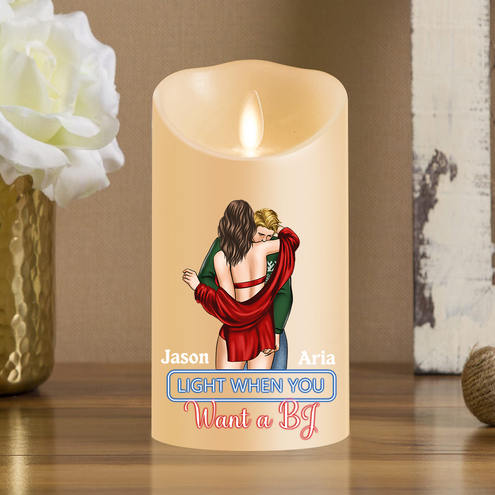 You Make The Season Bright Personalized Couple Custom LED Candle with 2 Names Romantic Gift For Him or He