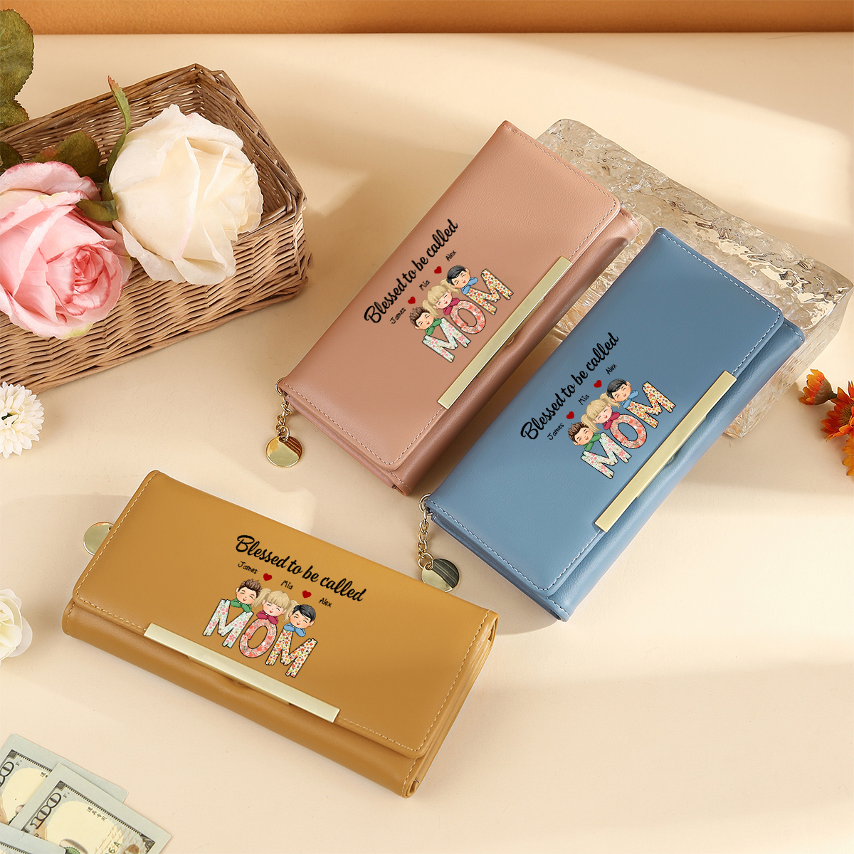 Personalized Mommy Wallet – A Cherished Gift with Heartfelt Personalization | Lorajewel
