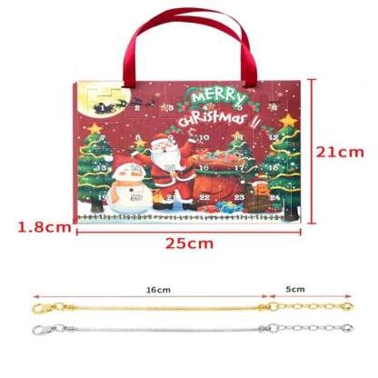 Christmas Bracelet Charms Surprise Blind Box Advent Calendar 24 Days Countdown Surprise Box DIY Bracelet Mystery Box Gift For Her