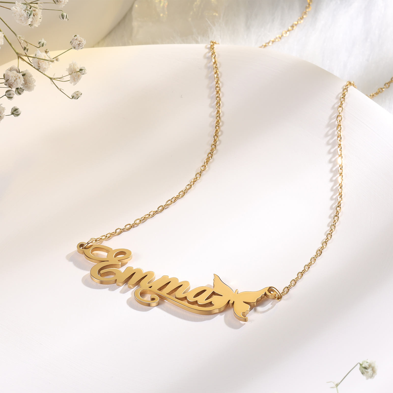 Butterfly Name Necklace Personalized One Name Necklaces Gift for Children