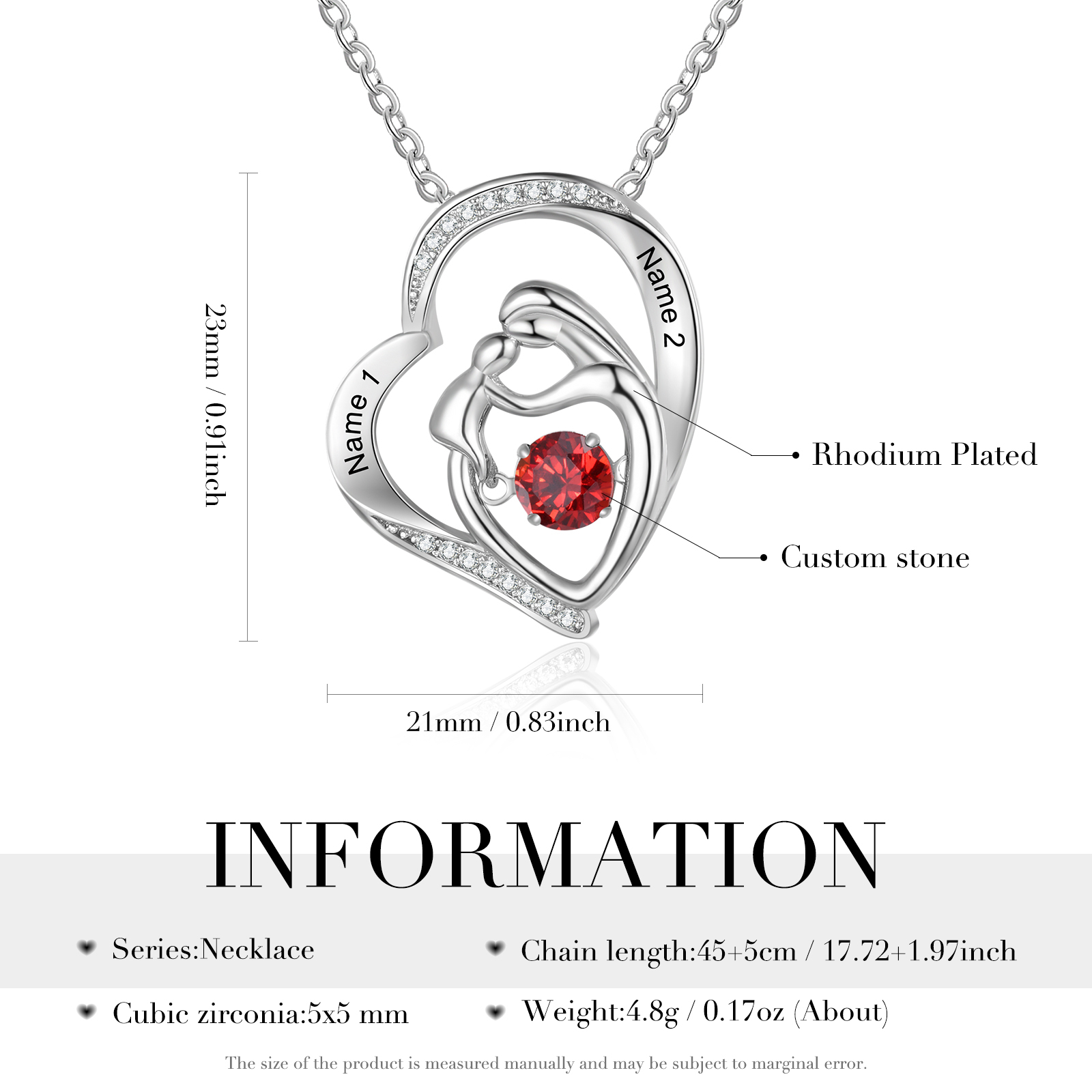 Mother Hold Child Necklace Personalized Birthstone Necklace Gifts For Her