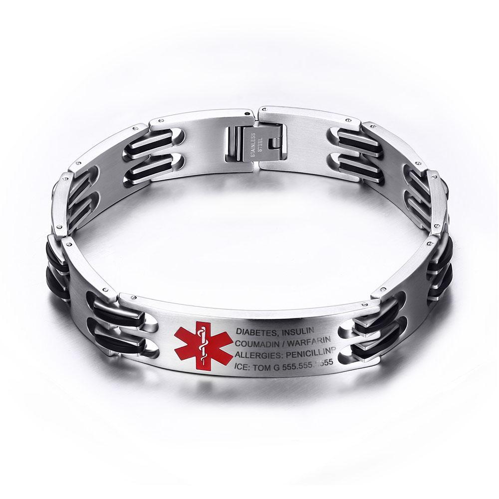 Medical ID Bracelet Medical Alert Doctor Alert Mediband Stainless Steel