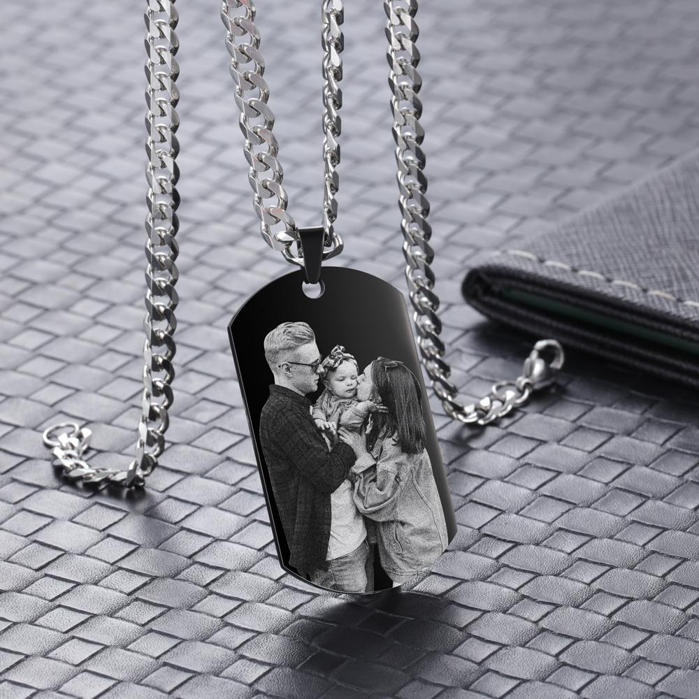 Personalized Photo Necklace | Photo Tag Pendant | Dog Tag Pendant | Father's day Gift