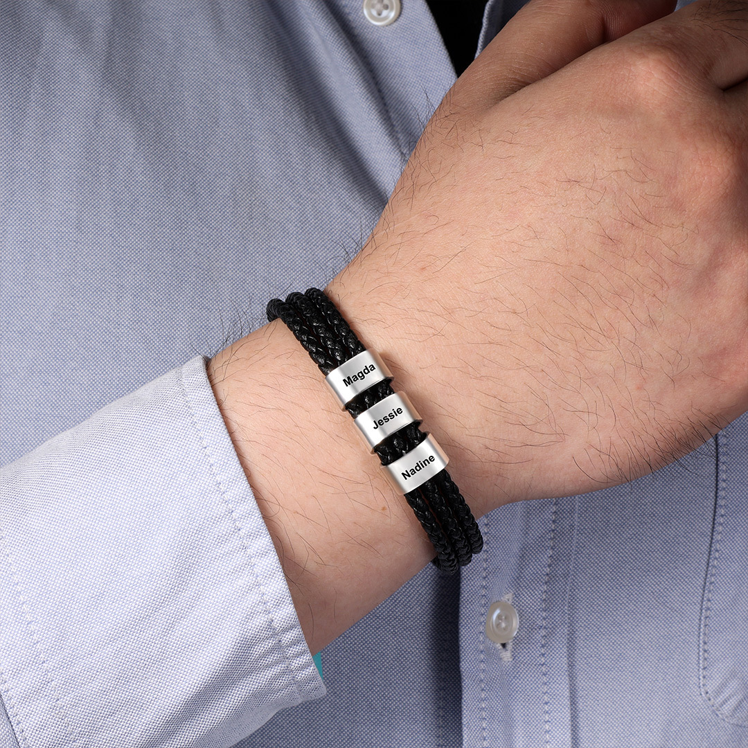 Personalized 1 Photo & 1 Letter & 6 Names Gift Set Custom Wallet & Bracelet Gift Box Set Christmas Gifts