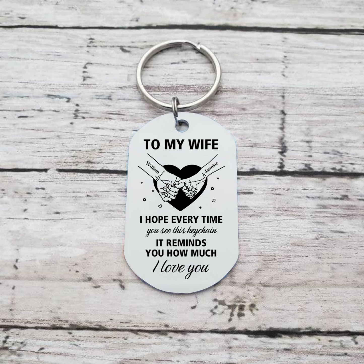 Personalized Couple Keychain, Pinky Promise Heart