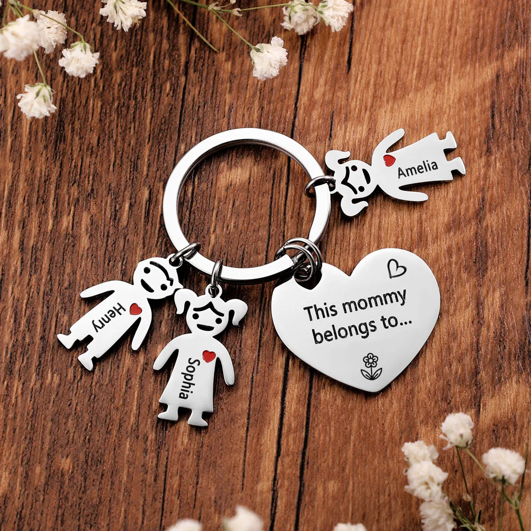 Personalized Women Wallet Gift Set 1 Name & Birthflower Wallet 1 Dolls Keychain Gift Box Set Christmas Gifts