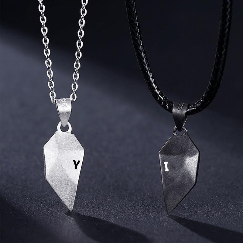 To My Man Magnetic Heart Necklace Custom Love Couple Necklace Gift Set