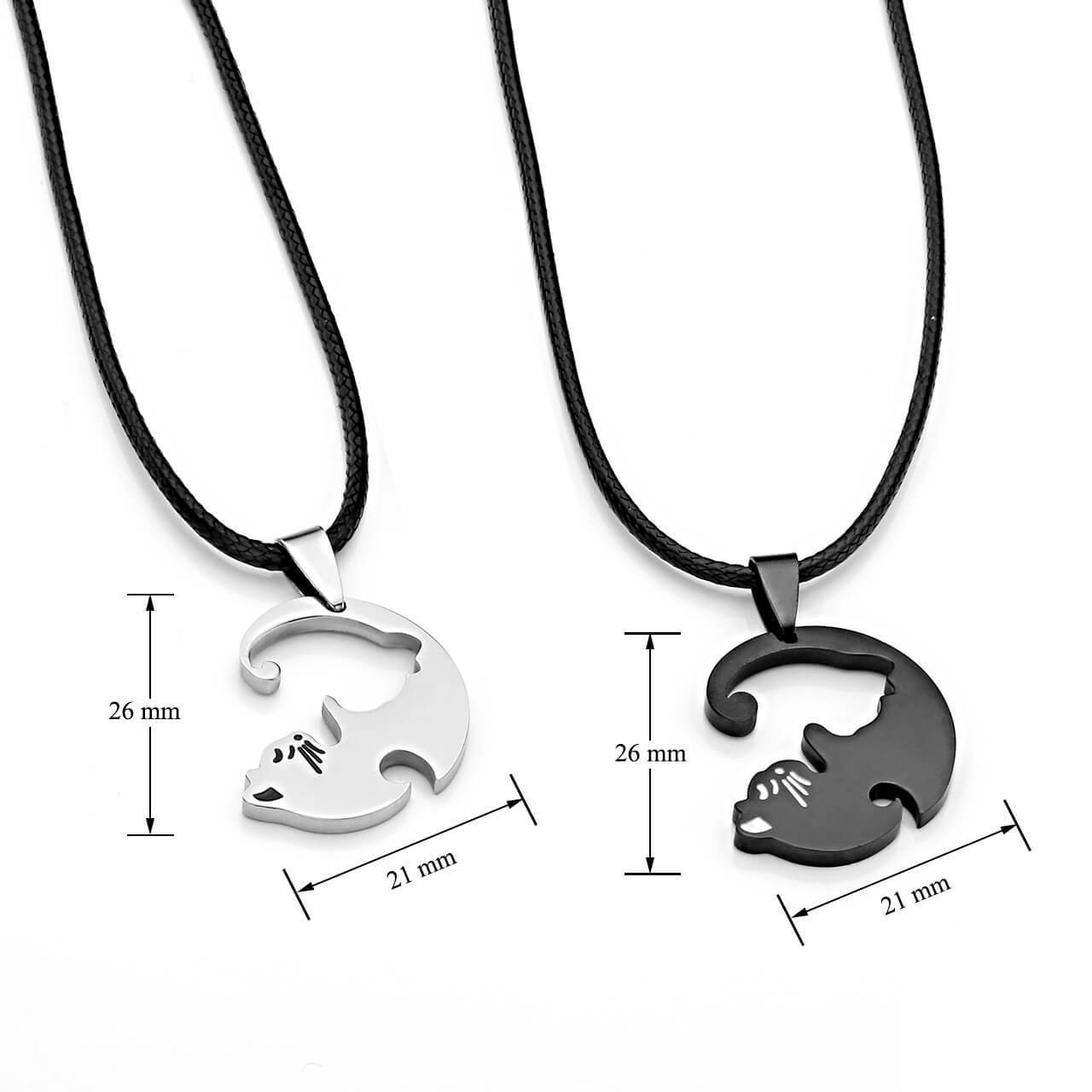 Black and White Cat Keychain Matching Keychain Gifts for Couple