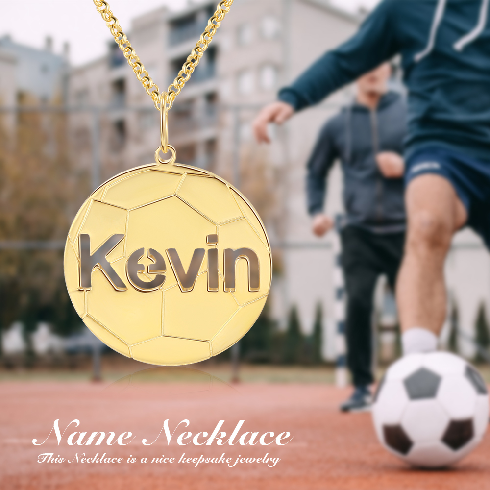 Personalized Soccer Ball Name Necklace Classic Necklace Gifts