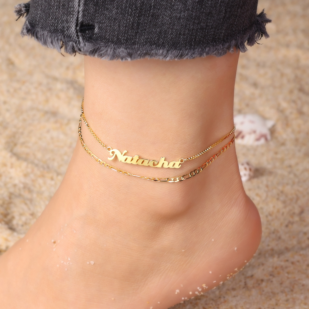 Personalized Name Anklet Double Layers Classic Anklet for Women