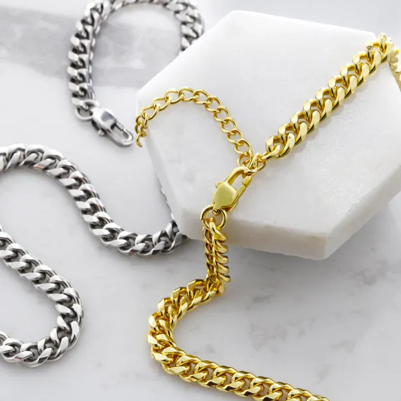 To My Boyfriend Cuban Link Chain Necklace Promise Necklace Gift Set - I Love You Forever & Always