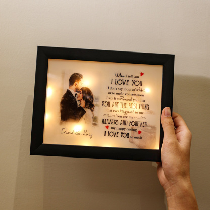 Personalized Photo Frame I Love You LED Light Shadow Box Couple Gifts