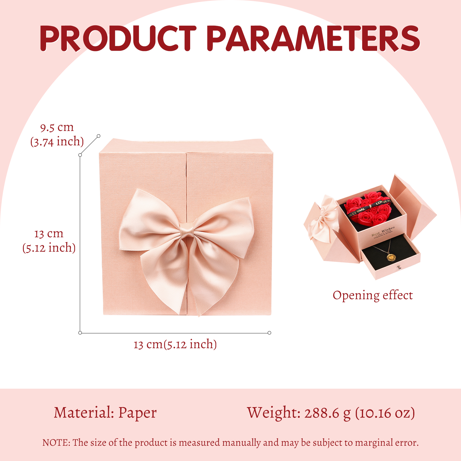 Red Rose Exquisite Jewelry Box Storage Box Valentine's Day Gift Packaging Box