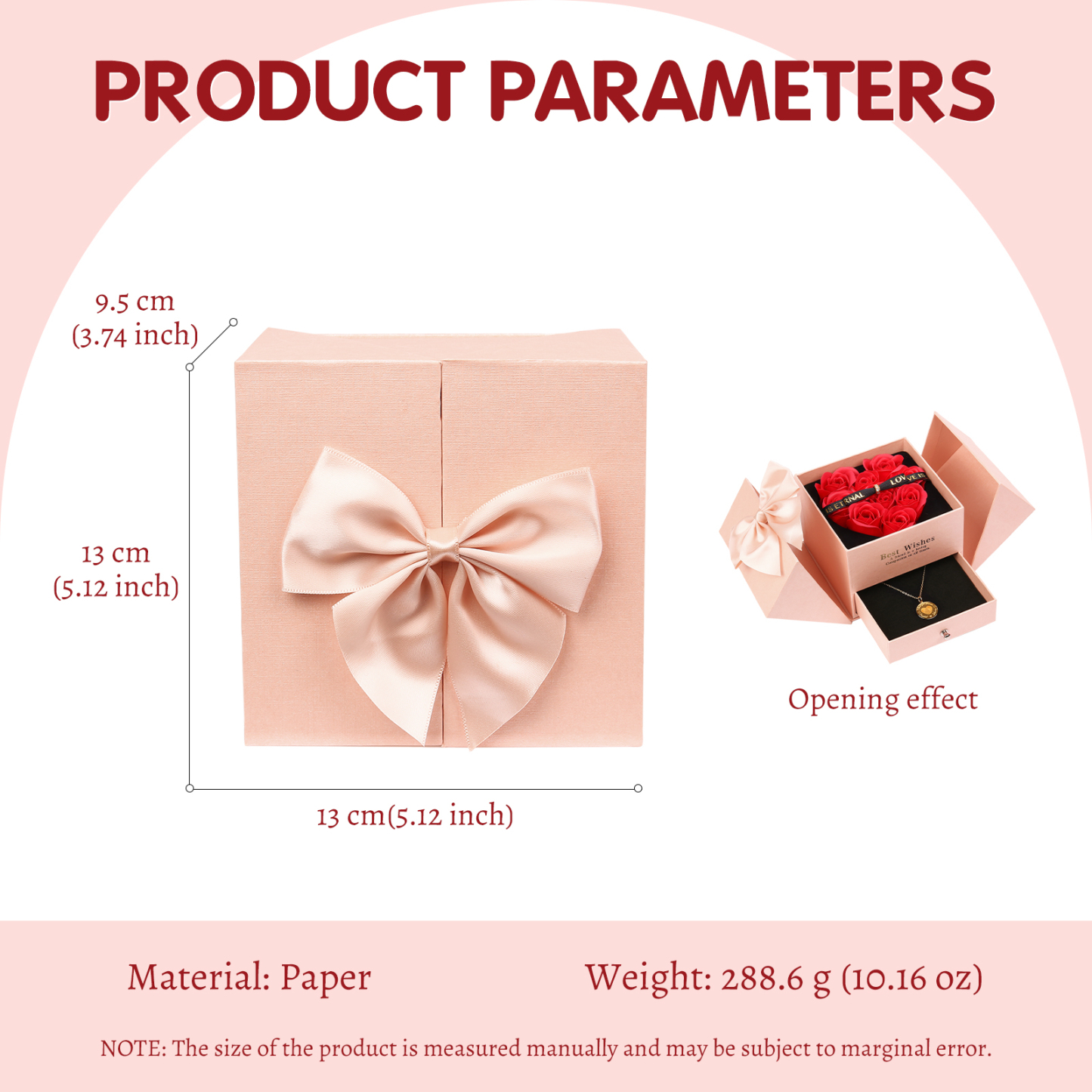 Red Rose Exquisite Jewelry Box Storage Box Valentine's Day Gift Packaging Box