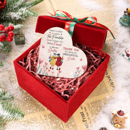 To My Bestie Wooden Heart Candle Holder "Thank you for being my unbiological sister"