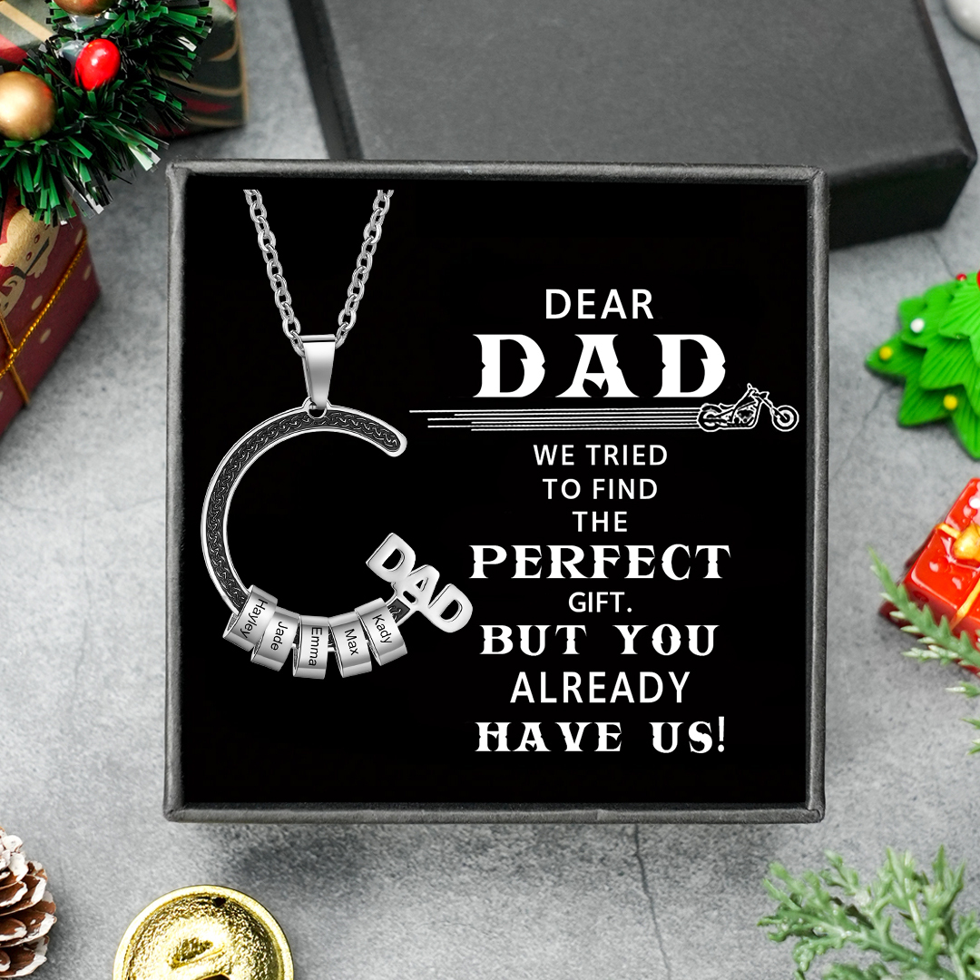 Personalized Dad Necklace Custom 1–6 Names Stainless Steel Gifts for Him