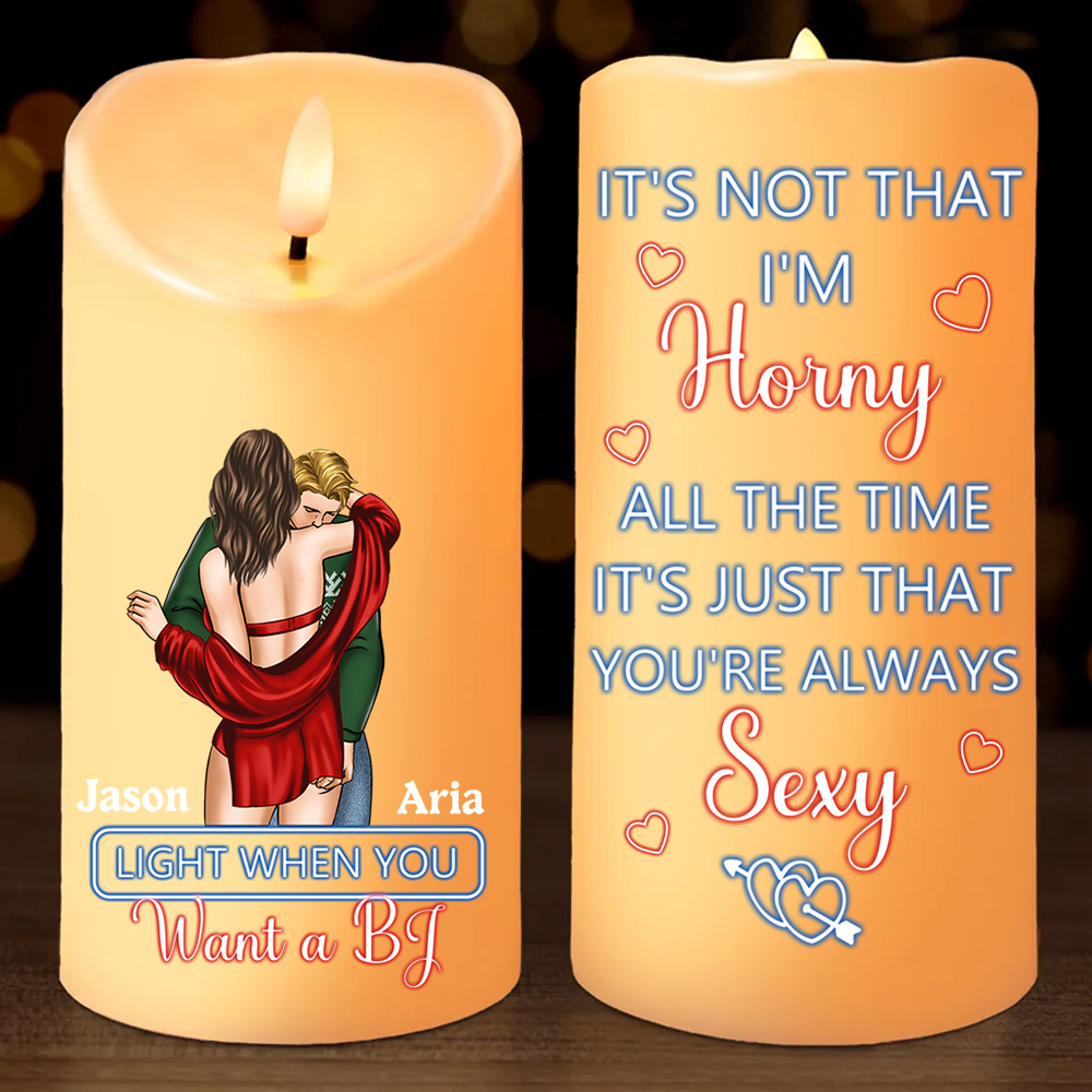 You Make The Season Bright Personalized Couple Custom LED Candle with 2 Names Romantic Gift For Him or He