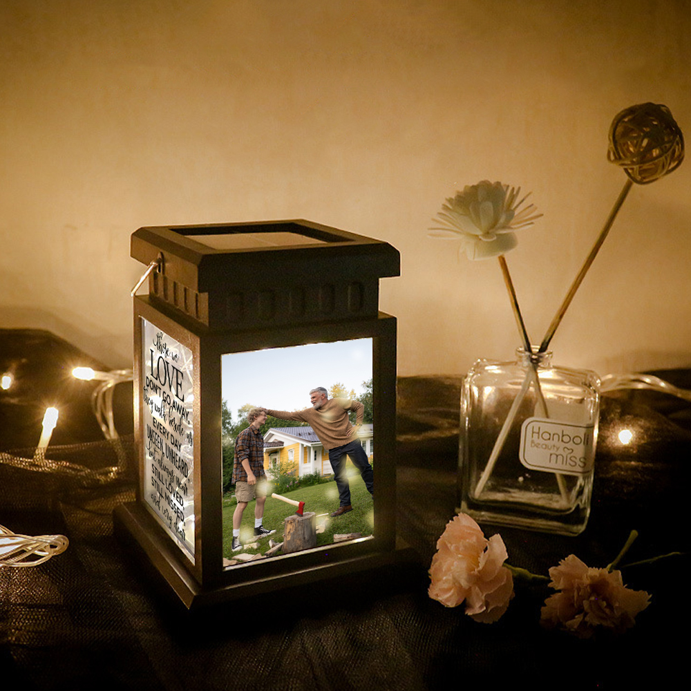Personalized Photo Lantern Lamp Those We Love Don't Go Away Memorial Sympathy gift