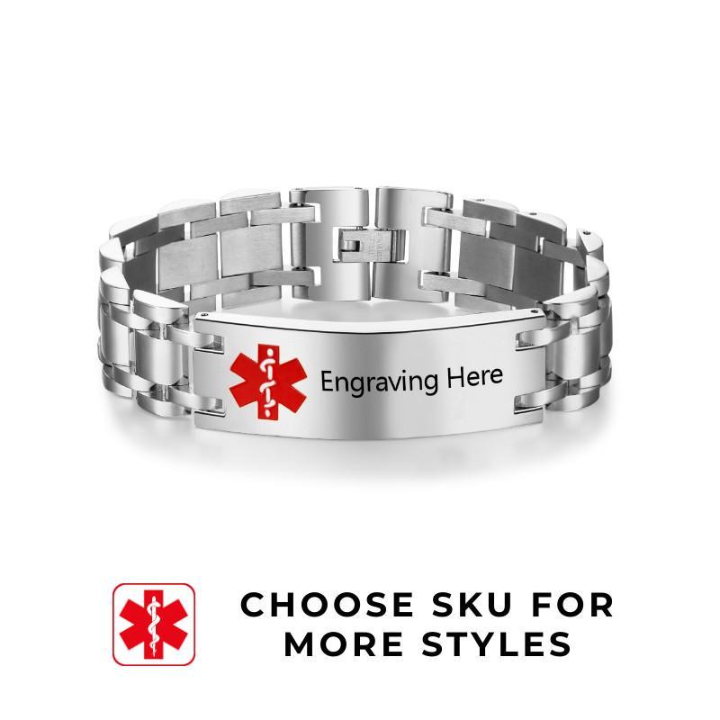 Medical ID Bracelet Medical Alert Doctor Alert Mediband Stainless Steel