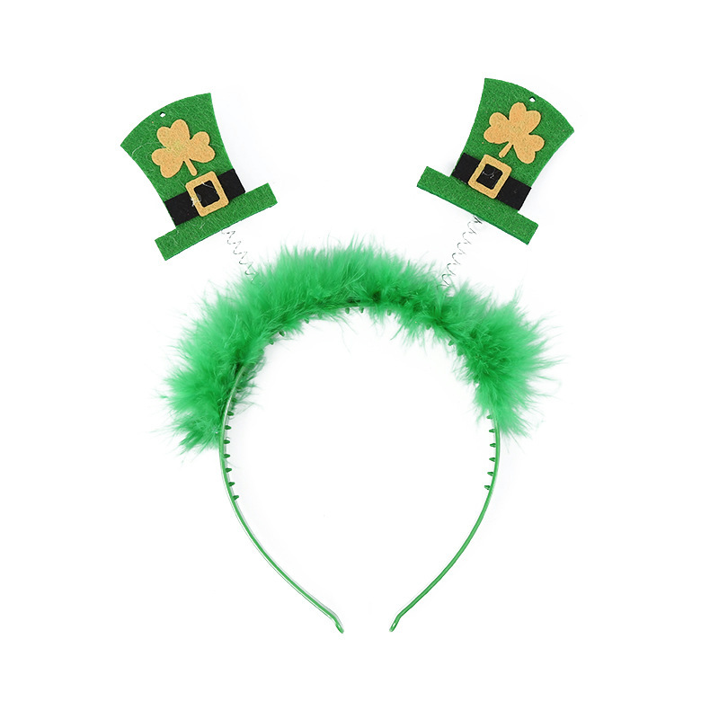 Green Headband Happy St. Patrick's Day Shamrock Headband Gift for Him/Her