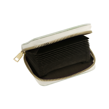 Personalized Women's Leather Wallet Custom Photo & Text Zipper Wallet Accordion Wallet Gift for Her