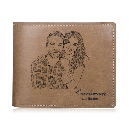 Men's Photo Custom Wallet Brown Gifts for Him