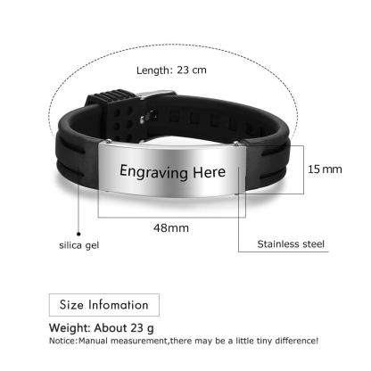 Engraved Medical Alert Bracelet Adjustable Silicone Waterproof Bracelet Women Men Personalized Emergency ID Wristband Multii Color