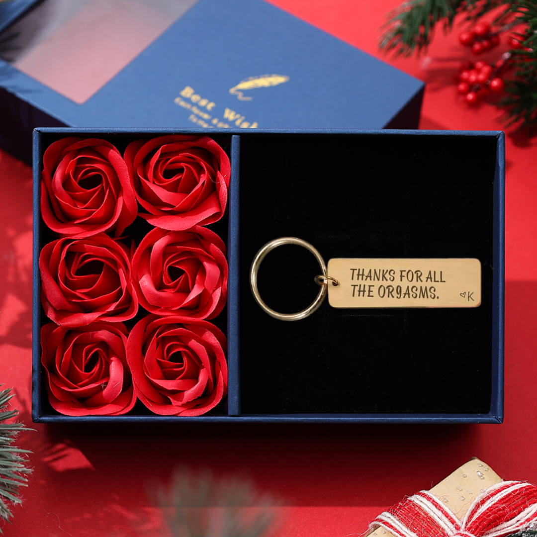 "Thanks for All The Orgasms" Love Funny Keychain Custom Initial Gift for Couple